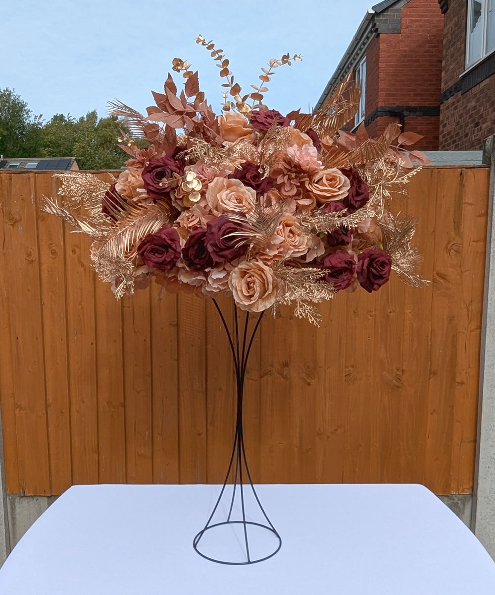 burgundy black stand