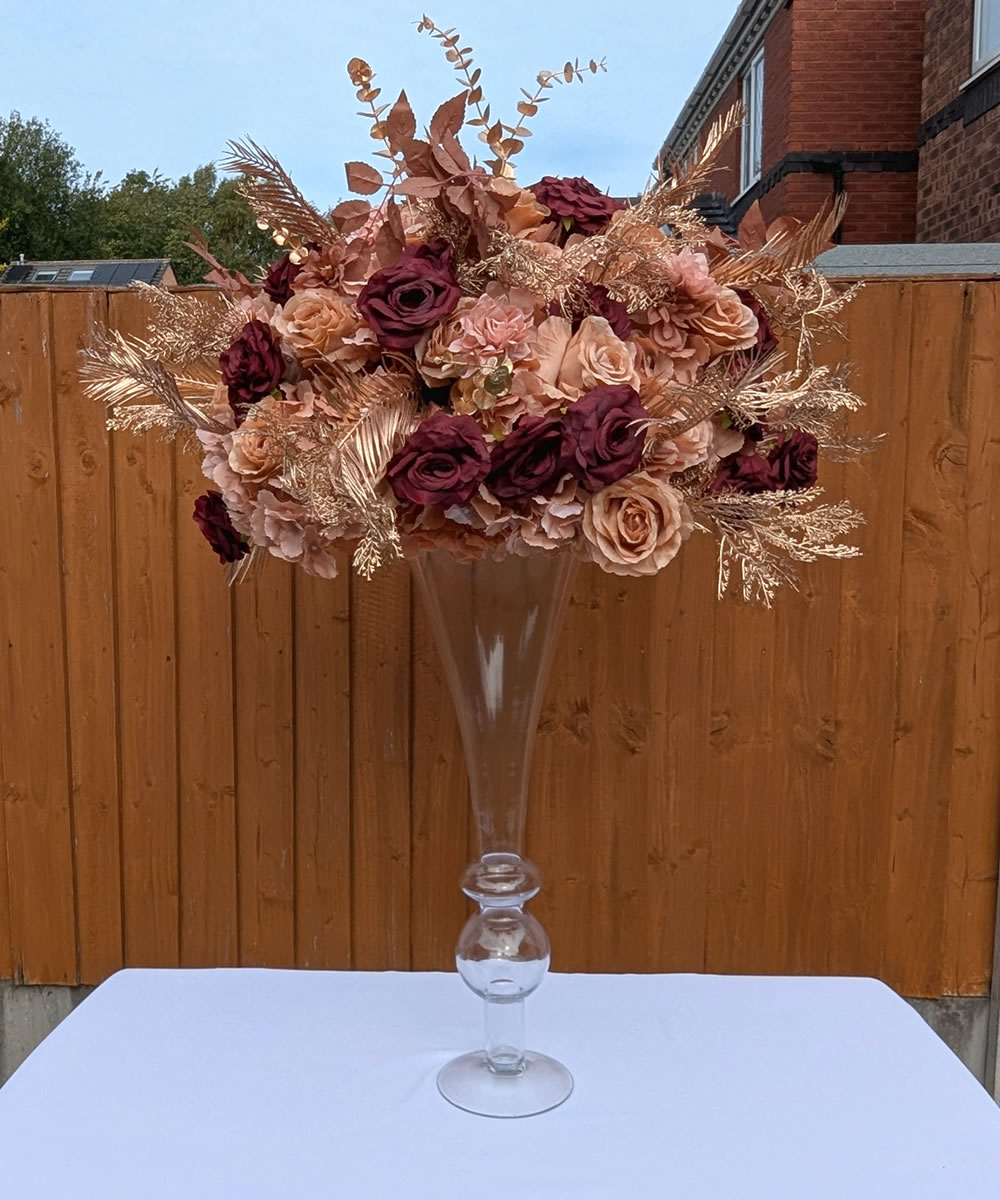 burgundy glass vase